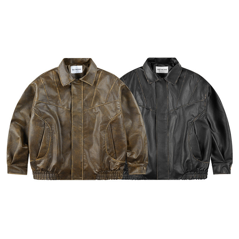 Retro Leather Clothing For Men And Women Loose